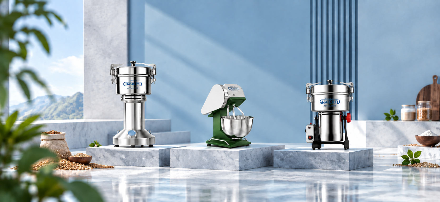 Jagruti Appliances machines placed side by side for comparison